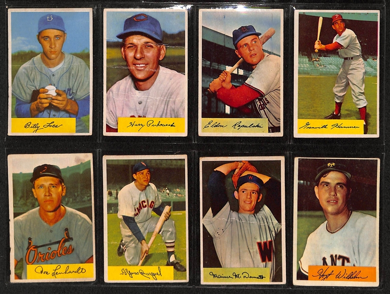 Lot Of 75 1954 Bowman Baseball Cards w. Nellie Fox